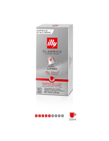 Kava Illy - Nespresso kompatibilne kapsule - Classico Lungo - informacije